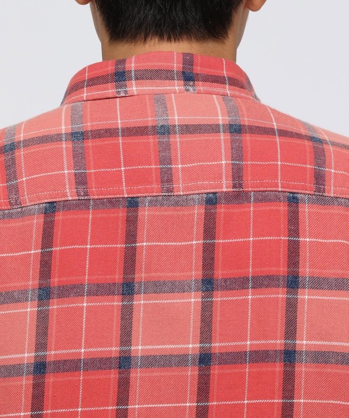 BAYFLOW（ベイフロー）の「インディゴチェックシャツ（シャツ/ブラウス・メンズ・ベージュ/ネイビー/マルーン・SMALL/MEDIUM/LARGE）」の11枚目の写真
