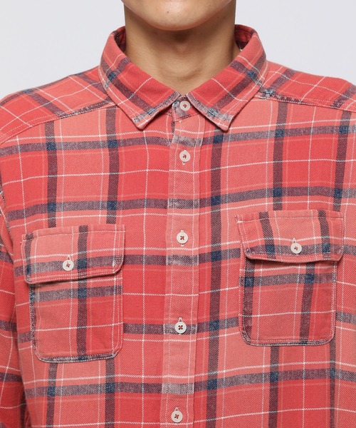 BAYFLOW（ベイフロー）の「インディゴチェックシャツ（シャツ/ブラウス・メンズ・ベージュ/ネイビー/マルーン・SMALL/MEDIUM/LARGE）」の21枚目の写真