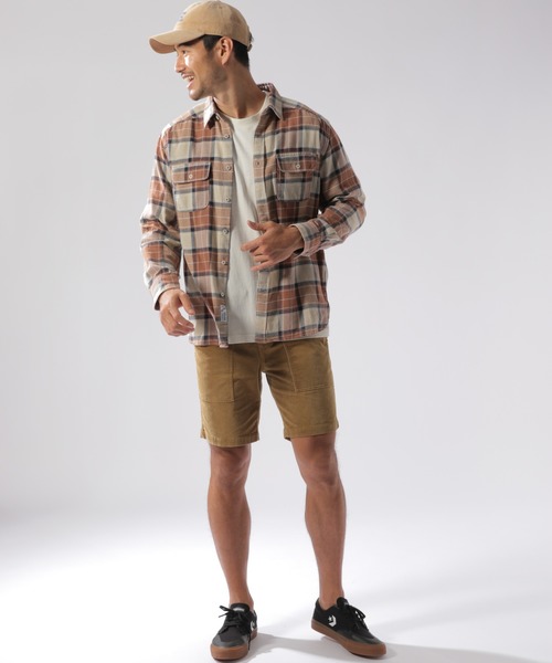 BAYFLOW（ベイフロー）の「インディゴチェックシャツ（シャツ/ブラウス・メンズ・ベージュ/ネイビー/マルーン・SMALL/MEDIUM/LARGE）」の10枚目の写真