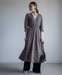 miniyu | 《WEB限定》幾何ドット・カシュクールワンピース(ワンピース)