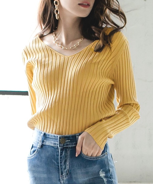 Julia Boutique(ジュリアブティック)の「ネックが選べるベーシックリブニットトップス/20510(ニット/セーター・レディース・ホワイト系その他/ブラック系その他/ベージュ系その他/レッド系その他/ホワイト系その他2/ブラック系その他2/ベージュ系その他2/レッド系その他2/ブラウン系その他/パープル系その他2/ブラウン系その他2/パープル系その他/グリーン系その他/ベージュ系1/ベージュ系2/イエロー系その他/グリーン系その他2/イエロー系その他2・ONE)」の15枚目の写真