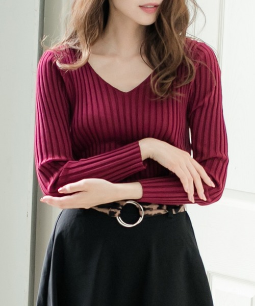 Julia Boutique(ジュリアブティック)の「ネックが選べるベーシックリブニットトップス/20510(ニット/セーター・レディース・ホワイト系その他/ブラック系その他/ベージュ系その他/レッド系その他/ホワイト系その他2/ブラック系その他2/ベージュ系その他2/レッド系その他2/ブラウン系その他/パープル系その他2/ブラウン系その他2/パープル系その他/グリーン系その他/ベージュ系1/ベージュ系2/イエロー系その他/グリーン系その他2/イエロー系その他2・ONE)」の17枚目の写真