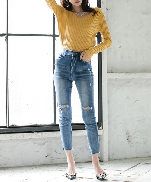 Julia Boutique(ジュリアブティック)の「ネックが選べるベーシックリブニットトップス/20510(ニット/セーター・レディース・ホワイト系その他/ブラック系その他/ベージュ系その他/レッド系その他/ホワイト系その他2/ブラック系その他2/ベージュ系その他2/レッド系その他2/ブラウン系その他/パープル系その他2/ブラウン系その他2/パープル系その他/グリーン系その他/ベージュ系1/ベージュ系2/イエロー系その他/グリーン系その他2/イエロー系その他2・ONE)」の19枚目の写真