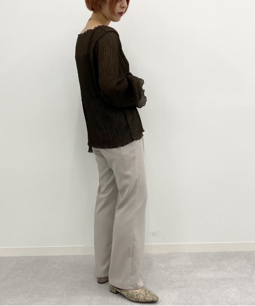 apres jour mignon（アプレジュールミニョン）の「シア―メローTシャツインナーセット【ZOZOTOWN限定アイテム】（シャツ/ブラウス・レディース・ダークブラウン/パープル/その他/アイボリー・フリー）」の6枚目の写真