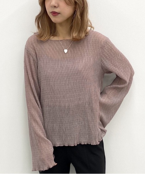 apres jour mignon（アプレジュールミニョン）の「シア―メローTシャツインナーセット【ZOZOTOWN限定アイテム】（シャツ/ブラウス・レディース・ダークブラウン/パープル/その他/アイボリー・フリー）」の8枚目の写真