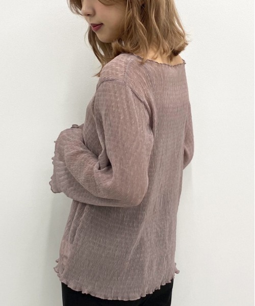 apres jour mignon（アプレジュールミニョン）の「シア―メローTシャツインナーセット【ZOZOTOWN限定アイテム】（シャツ/ブラウス・レディース・ダークブラウン/パープル/その他/アイボリー・フリー）」の9枚目の写真