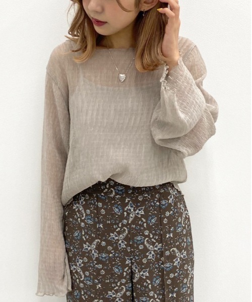 apres jour mignon（アプレジュールミニョン）の「シア―メローTシャツインナーセット【ZOZOTOWN限定アイテム】（シャツ/ブラウス・レディース・ダークブラウン/パープル/その他/アイボリー・フリー）」の13枚目の写真