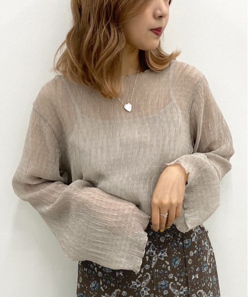 apres jour mignon（アプレジュールミニョン）の「シア―メローTシャツインナーセット【ZOZOTOWN限定アイテム】（シャツ/ブラウス・レディース・ダークブラウン/パープル/その他/アイボリー・フリー）」の14枚目の写真