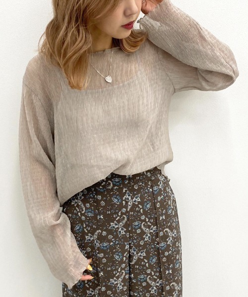 apres jour mignon（アプレジュールミニョン）の「シア―メローTシャツインナーセット【ZOZOTOWN限定アイテム】（シャツ/ブラウス・レディース・ダークブラウン/パープル/その他/アイボリー・フリー）」の15枚目の写真