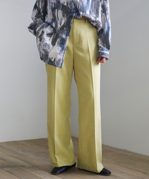 select MOCA（セレクトモカ）の「2021 SS シンプルツイルストレートパンツ（その他パンツ・レディース・ピンク/ライム/ブルー・SMALL/MEDIUM）」の2枚目の写真