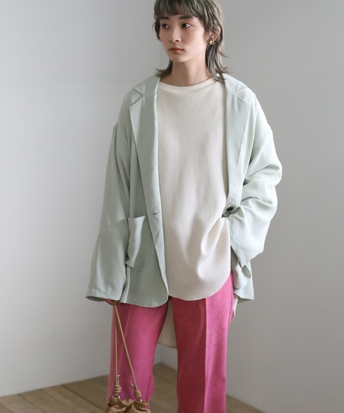 select MOCA（セレクトモカ）の「2021 SS シンプルツイルストレートパンツ（その他パンツ・レディース・ピンク/ライム/ブルー・SMALL/MEDIUM）」の14枚目の写真