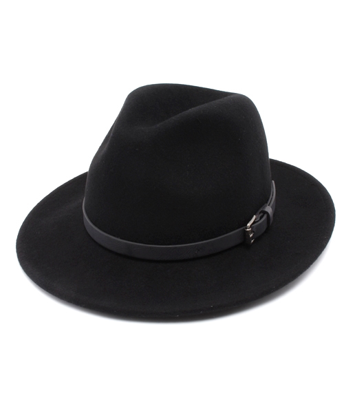ROSE BUD（ローズバッド）の「(BDH HAT)B0269007 WOOL FELT HAT W/BELT（ハット・レディース・ブラック/グリーン・ONE SIZE）」の2枚目の写真