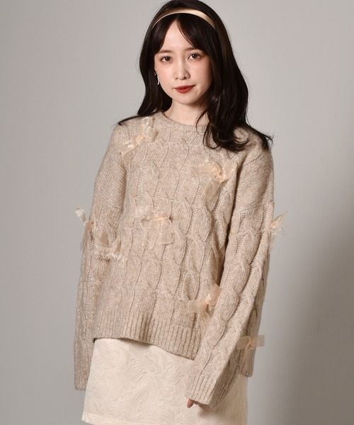 ems excite（エムズエキサイト）の「リボンMIXニット（ニット