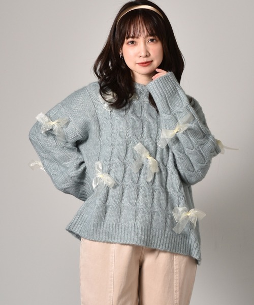 ems excite（エムズエキサイト）の「リボンMIXニット（ニット