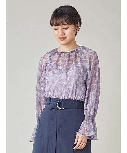 Lily Brown - lilybrown ボリューム袖Ｔシャツ LILY BROWN（リリーブラウン）の「チューリップ柄ボリューム