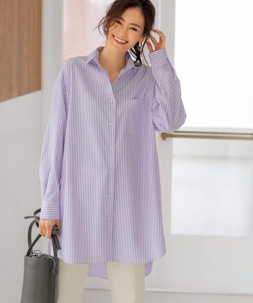 STYLE DELI - スタイルデリ 新品 ベーシックストライプ柄シャツ STYLE DELI（スタイルデリ）の「ロングストライプ柄シャツ