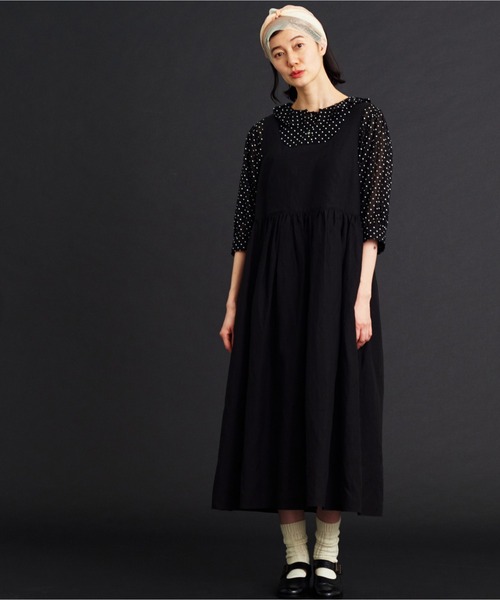 Malle（マル）の「malle リヨセルラミーローンジャンパースカート（ワンピース・レディース・ブラック/ネイビー・FREE）」の9枚目の写真