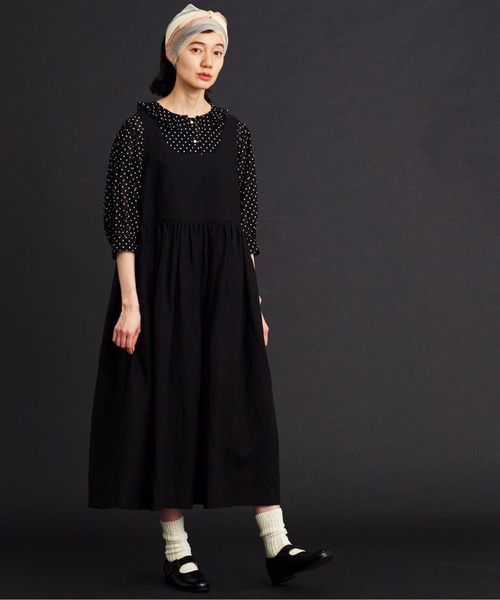 Malle（マル）の「malle リヨセルラミーローンジャンパースカート（ワンピース・レディース・ブラック/ネイビー・FREE）」の10枚目の写真