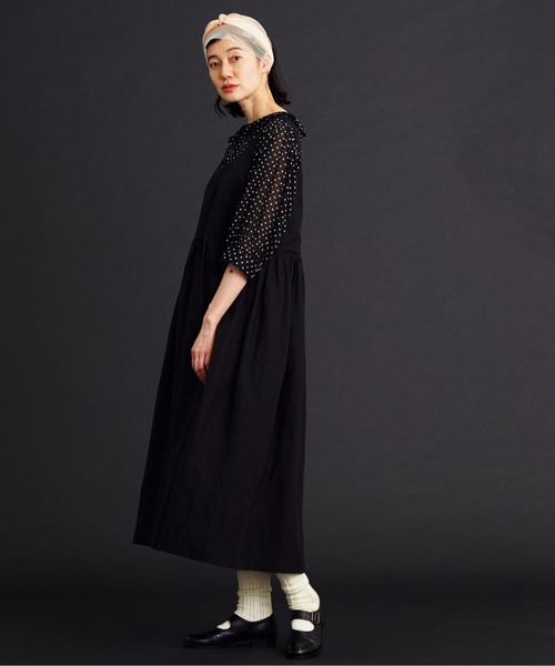 Malle（マル）の「malle リヨセルラミーローンジャンパースカート（ワンピース・レディース・ブラック/ネイビー・FREE）」の11枚目の写真