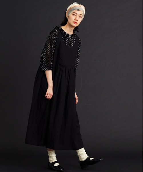 Malle（マル）の「malle リヨセルラミーローンジャンパースカート（ワンピース・レディース・ブラック/ネイビー・FREE）」の14枚目の写真