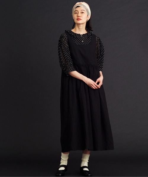 Malle（マル）の「malle リヨセルラミーローンジャンパースカート（ワンピース・レディース・ブラック/ネイビー・FREE）」の15枚目の写真