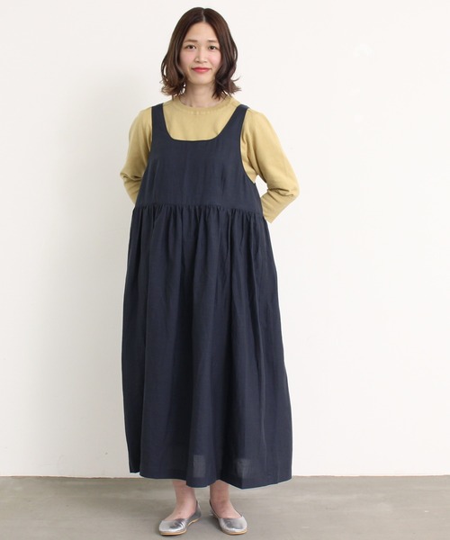 Malle（マル）の「malle リヨセルラミーローンジャンパースカート（ワンピース・レディース・ブラック/ネイビー・FREE）」の8枚目の写真