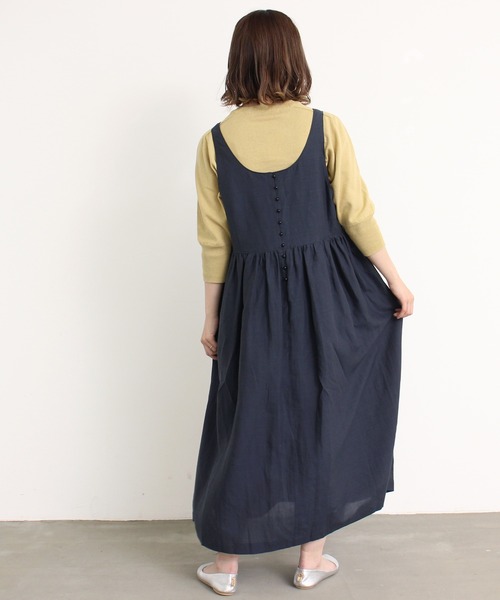 Malle（マル）の「malle リヨセルラミーローンジャンパースカート（ワンピース・レディース・ブラック/ネイビー・FREE）」の6枚目の写真