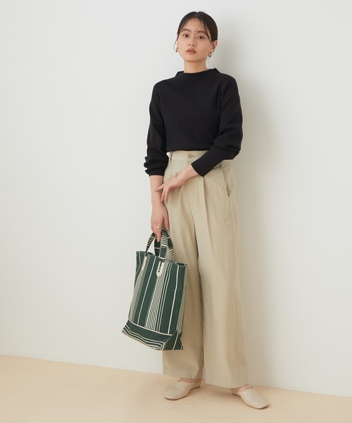 ADAM ET ROPE'(アダムエロペ)の「【アウトレット店舗・WEB限定】エコベロ総針プルオーバー(ニット/セーター・レディース・ブラック/ベージュ/クリーム・FREE)」の10枚目の写真