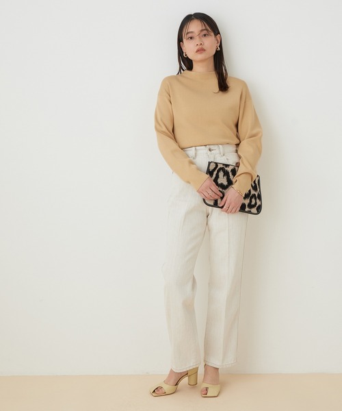ADAM ET ROPE'(アダムエロペ)の「【アウトレット店舗・WEB限定】エコベロ総針プルオーバー(ニット/セーター・レディース・ブラック/ベージュ/クリーム・FREE)」の12枚目の写真