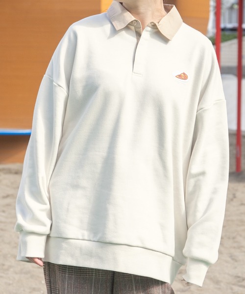 PairPair（ペアペア）の「ワンポイントラガーシャツ(ユニセックス)（スウェット・レディース・アイボリー/ミント/ライトベージュ・FREE）」の13枚目の写真