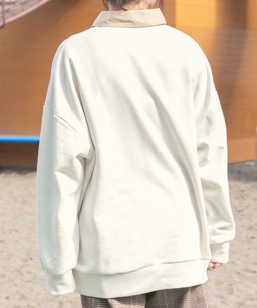 PairPair（ペアペア）の「ワンポイントラガーシャツ(ユニセックス)（スウェット・レディース・アイボリー/ミント/ライトベージュ・FREE）」の8枚目の写真