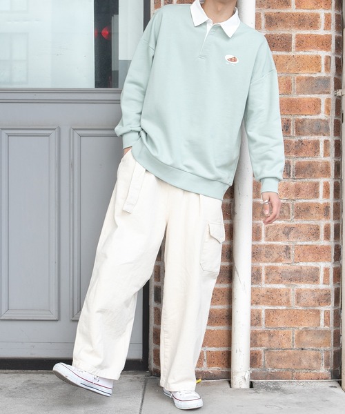 PairPair（ペアペア）の「ワンポイントラガーシャツ(ユニセックス)（スウェット・レディース・アイボリー/ミント/ライトベージュ・FREE）」の19枚目の写真