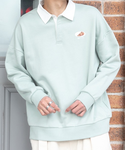 PairPair（ペアペア）の「ワンポイントラガーシャツ(ユニセックス)（スウェット・レディース・アイボリー/ミント/ライトベージュ・FREE）」の15枚目の写真