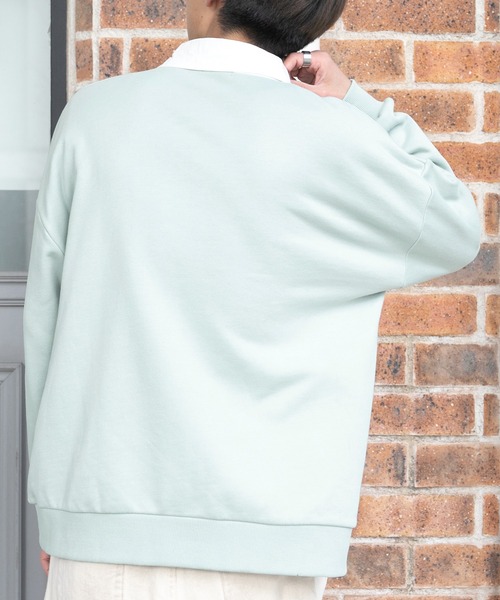 PairPair（ペアペア）の「ワンポイントラガーシャツ(ユニセックス)（スウェット・レディース・アイボリー/ミント/ライトベージュ・FREE）」の10枚目の写真