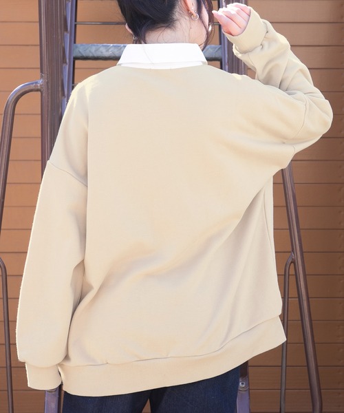 PairPair（ペアペア）の「ワンポイントラガーシャツ(ユニセックス)（スウェット・レディース・アイボリー/ミント/ライトベージュ・FREE）」の11枚目の写真