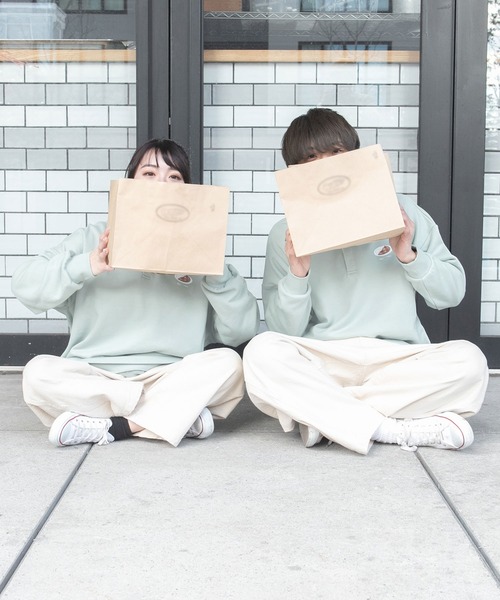 PairPair（ペアペア）の「ワンポイントラガーシャツ(ユニセックス)（スウェット・レディース・アイボリー/ミント/ライトベージュ・FREE）」の9枚目の写真