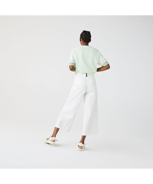 LACOSTE(ラコステ)の「コットンツイルワイドクロップパンツ(その他パンツ・レディース・ホワイト/モスグリーン・40/38/36/34)」の10枚目の写真