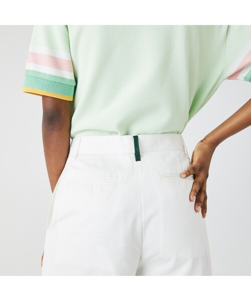 LACOSTE(ラコステ)の「コットンツイルワイドクロップパンツ(その他パンツ・レディース・ホワイト/モスグリーン・40/38/36/34)」の7枚目の写真
