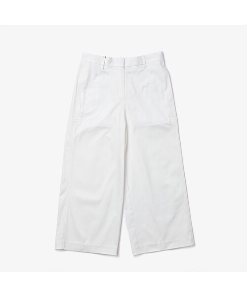 LACOSTE(ラコステ)の「コットンツイルワイドクロップパンツ(その他パンツ・レディース・ホワイト/モスグリーン・40/38/36/34)」の6枚目の写真