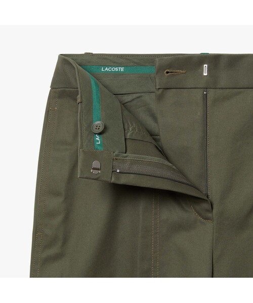 LACOSTE(ラコステ)の「コットンツイルワイドクロップパンツ(その他パンツ・レディース・ホワイト/モスグリーン・40/38/36/34)」の4枚目の写真