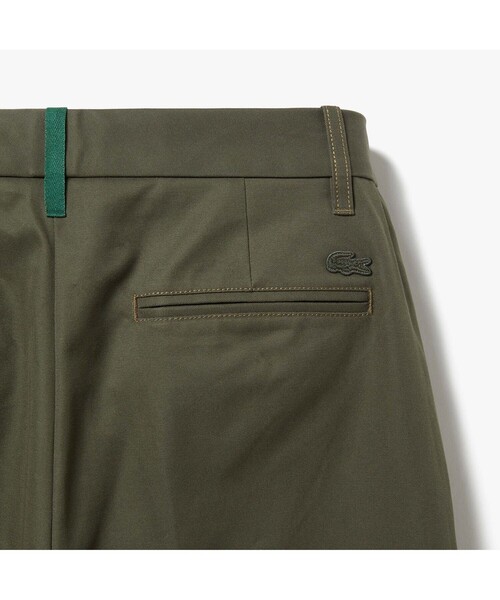 LACOSTE(ラコステ)の「コットンツイルワイドクロップパンツ(その他パンツ・レディース・ホワイト/モスグリーン・40/38/36/34)」の3枚目の写真