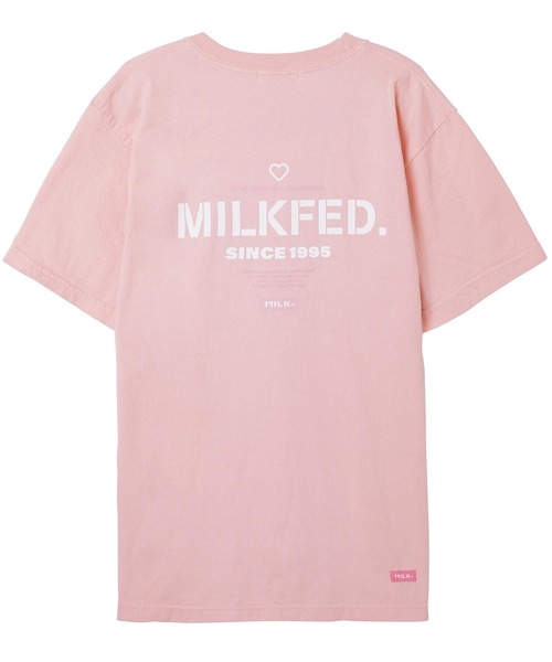 MILKFED.(ミルクフェド)の「S/S TEE EMBROIDERED BAR AND HEART/バックプリント ロゴ半袖Tシャツ(Tシャツ/カットソー・レディース・ライトパープル/ベージュ/ライトピンク/グリーン/ホワイト/チャコールグレー/オフホワイト/ブラック・MEDIUM/SMALL)」の16枚目の写真