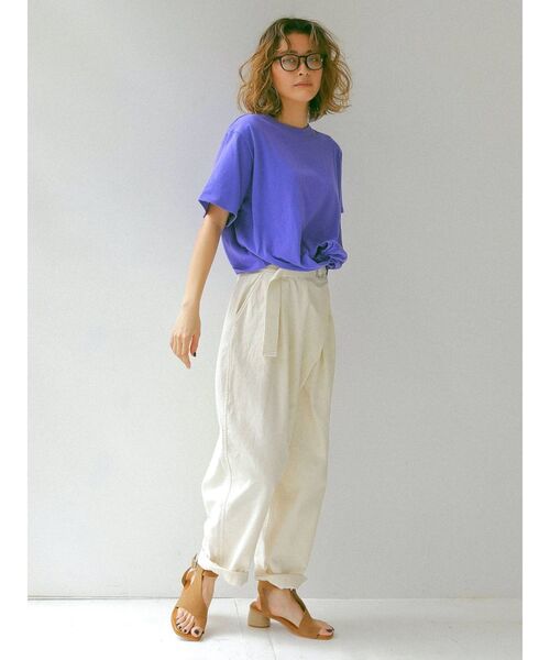 Ungrid（アングリッド）の「ツイストショートTee（Tシャツ/カットソー・レディース・オフホワイト/イエロー/パープル・FREE）」の5枚目の写真