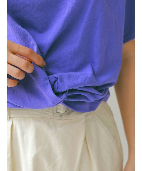 Ungrid（アングリッド）の「ツイストショートTee（Tシャツ/カットソー・レディース・オフホワイト/イエロー/パープル・FREE）」の6枚目の写真