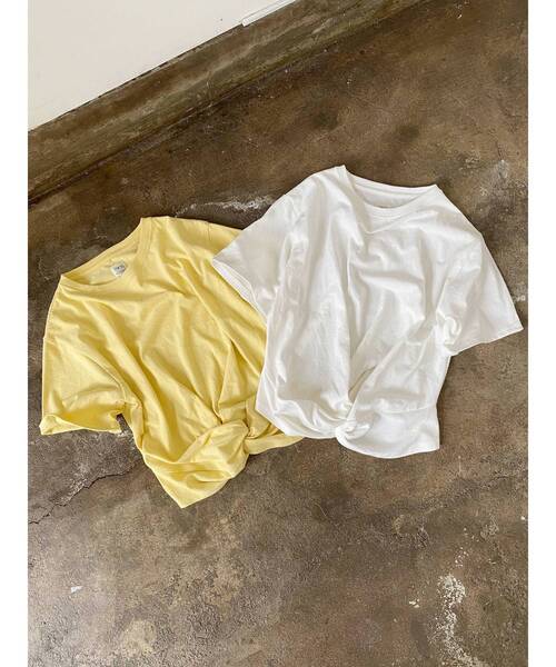 Ungrid（アングリッド）の「ツイストショートTee（Tシャツ/カットソー・レディース・オフホワイト/イエロー/パープル・FREE）」の15枚目の写真
