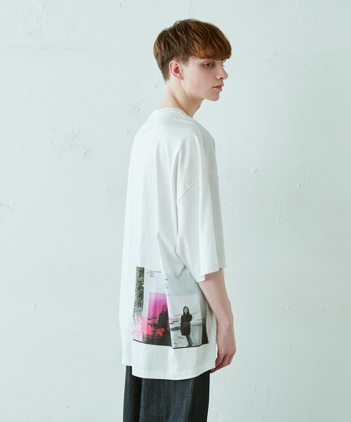 Lui's（ルイス）の「コントラストウーマン スーパービッグシルエットTシャツ（Tシャツ/カットソー・メンズ・ホワイト/ブラック/グレー・FREE）」の2枚目の写真