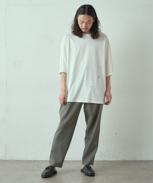 Lui's（ルイス）の「コントラストウーマン スーパービッグシルエットTシャツ（Tシャツ/カットソー・メンズ・ホワイト/ブラック/グレー・FREE）」の9枚目の写真