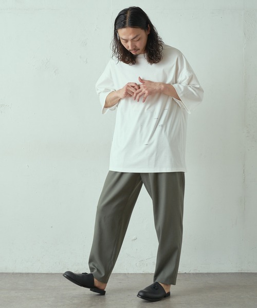 Lui's（ルイス）の「コントラストウーマン スーパービッグシルエットTシャツ（Tシャツ/カットソー・メンズ・ホワイト/ブラック/グレー・FREE）」の21枚目の写真