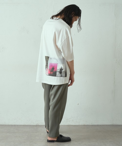 Lui's（ルイス）の「コントラストウーマン スーパービッグシルエットTシャツ（Tシャツ/カットソー・メンズ・ホワイト/ブラック/グレー・FREE）」の22枚目の写真