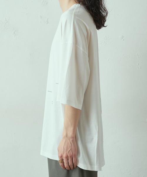 Lui's（ルイス）の「コントラストウーマン スーパービッグシルエットTシャツ（Tシャツ/カットソー・メンズ・ホワイト/ブラック/グレー・FREE）」の13枚目の写真